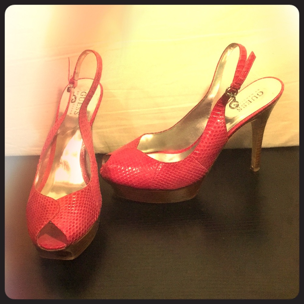 Guess Pink Python 🐍 platform heels 👠